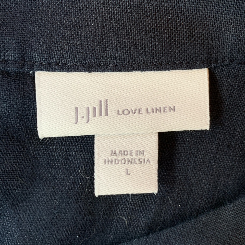 J Jill navy blue pure linen dress size large - Picture 6 of 8